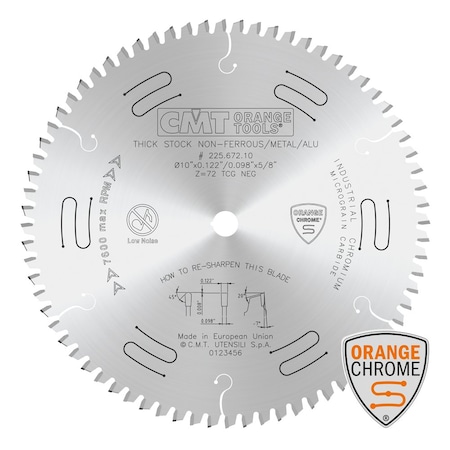 10 X 72T NonFerrous Carbide Saw Blade